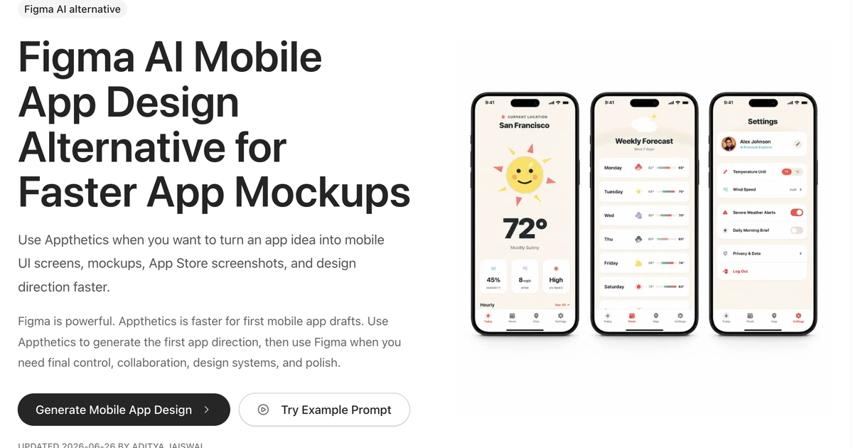 Figma AI Mobile App Design Alternative | Appthetics